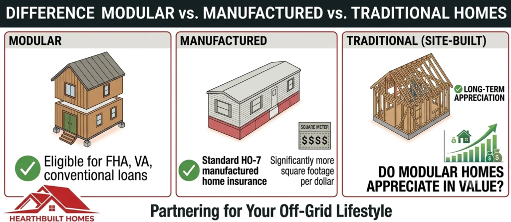Core Difference Modular vs. Manufactured vs. Traditional Homes