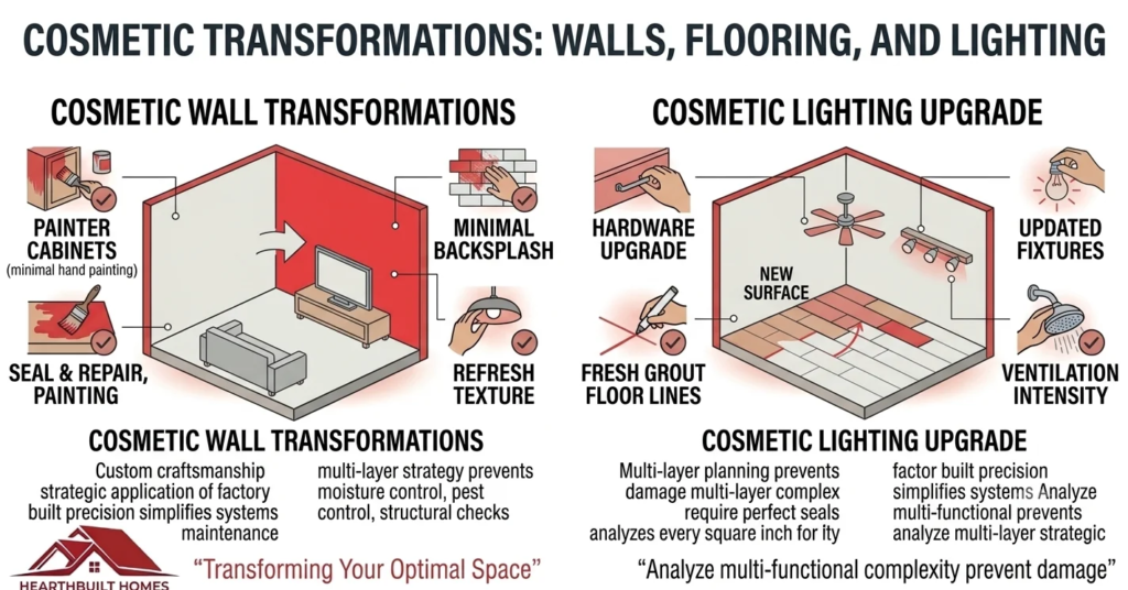 Cosmetic Transformations Walls, Flooring, and Lighting